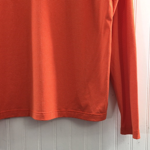 Under Armour Orange Striped Fitted Infrared Base Layer Top Mens Large Cold Gear - Picture 8 of 15